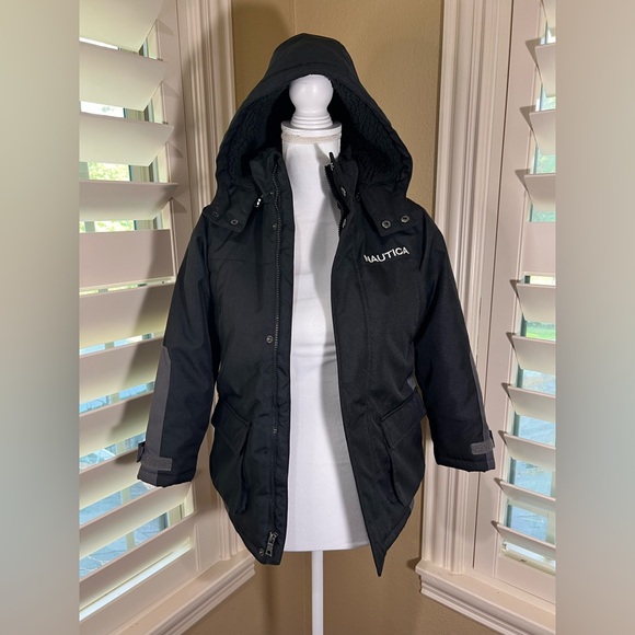 Nautica Black Kids Jacket with Hood - Picture 1 of 11